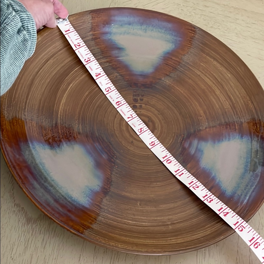 1 Large SANGO SPLASH 15" CHOP PLATTER CHARGER PLATE 4951 China Dinnerware Brown